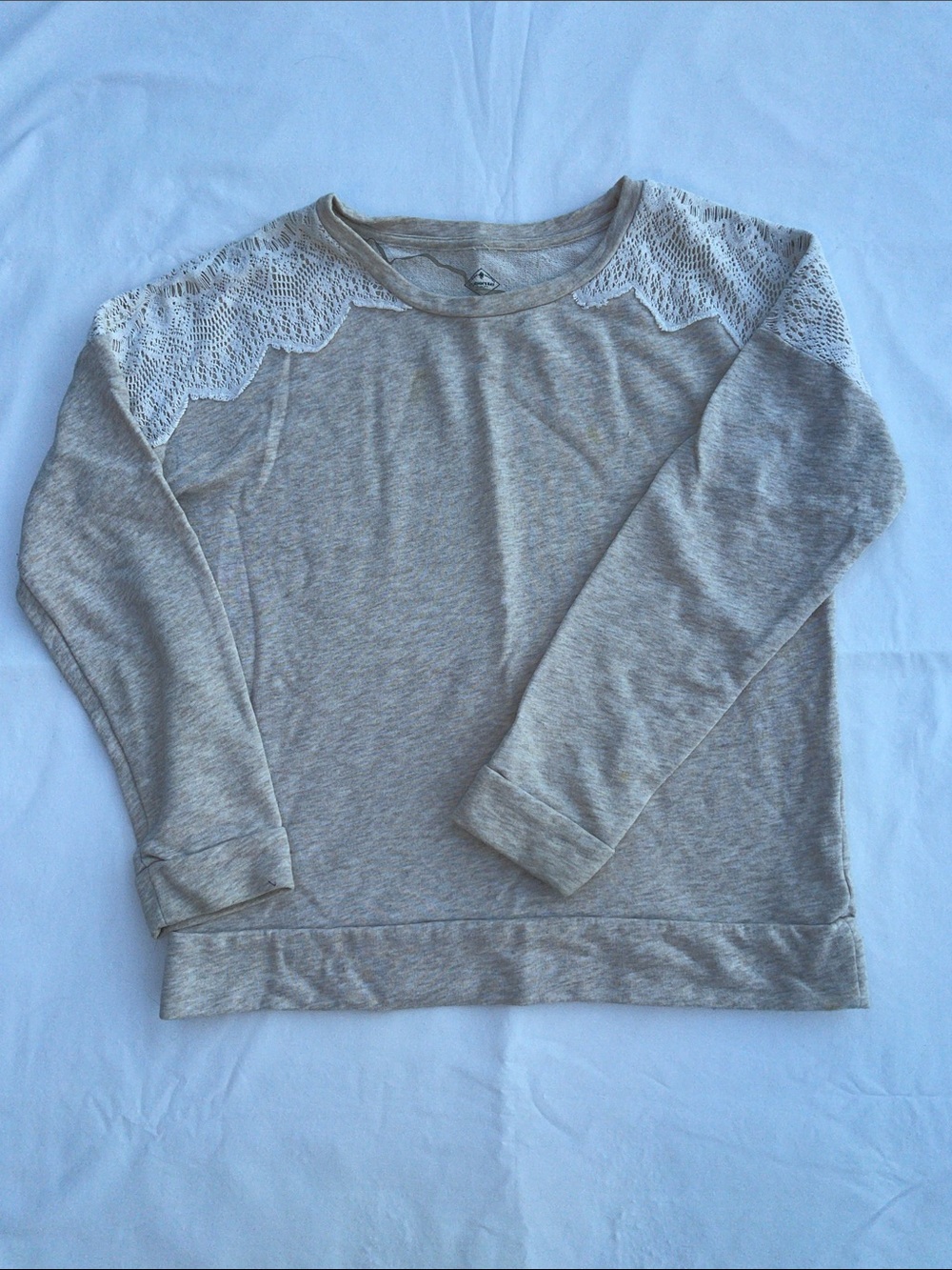 St. John's Bay Lace-Yoke Sweatshirt - Light Beige